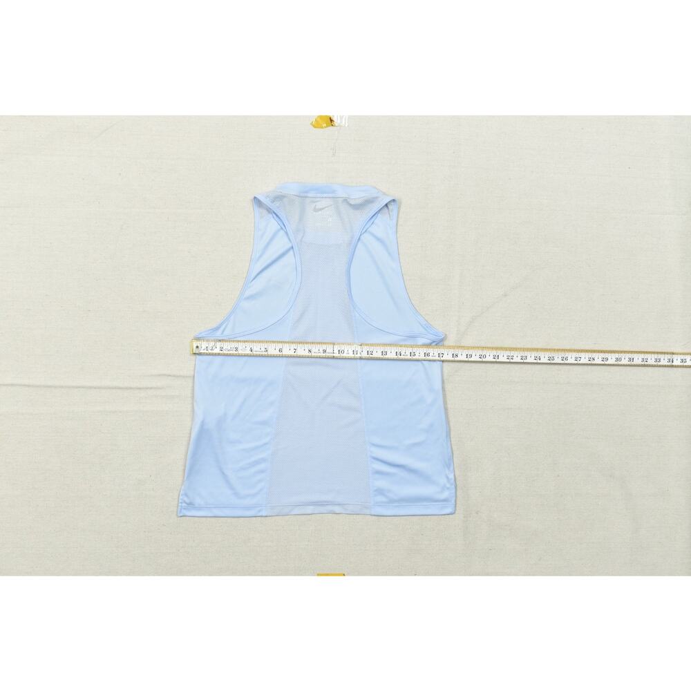 Nike Running Dri-Fit Tank Top Women's Size Medium Blue Mesh Back Racerback Sleev - Picture 7 of 8